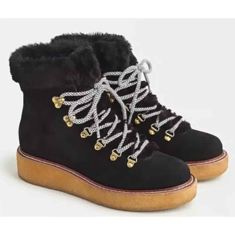 J. Crew Nubuck Crepe Sole Wedge Winter Bootie’s Size 9.5 ~ Excellent